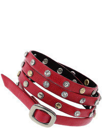 Wallis Red Studded Wrap Bracelet