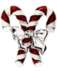 Jones New York Brooch Silver Tone Candy Canes Pin