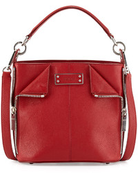 Alexander McQueen De Manta Small Zip Bucket Bag Red