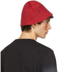 Fendi Red Cotton Bucket Hat