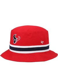 '47 Red Houston Texans Striped Bucket Hat