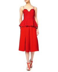 Chalayan Red Crpe Bustier Top