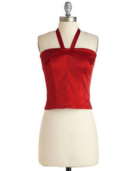 Rock Steadysteady Clothing In Halter Who Goes There Top In Ruby