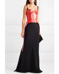 Alexander McQueen Two Tone Leather Bustier Top
