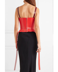 Alexander McQueen Two Tone Leather Bustier Top