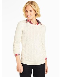 Talbots Button Cuff Cable Sweater