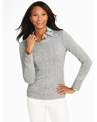 Talbots Button Cuff Cable Sweater