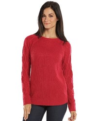 Dana Buchman Cable Knit Crewneck Sweater