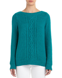 Jones New York Cable Knit Sweater With Boat Neck