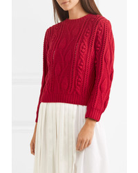 Co Cable Knit Wool And Cashmere Blend Sweater