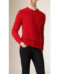 Burberry Cable Knit Wool Cashmere Sweater