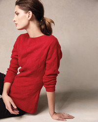 Neiman Marcus Cashmere Collection Cable Knit Cashmere Sweater