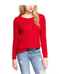 Express Side Slit Cable Knit Sweater