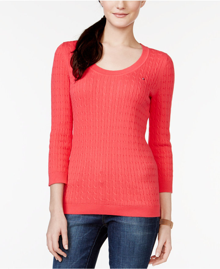 tommy hilfiger cable knit sweater womens