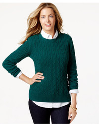 Charter Club Long Sleeve Cable Knit Sweater Only At Macys