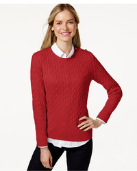 Charter Club Long Sleeve Cable Knit Sweater Only At Macys