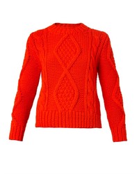 Mm6 By Maison Margiela Cable Knit Cropped Sweater