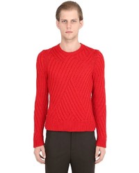 Neil Barrett Wool Cable Knit Sweater