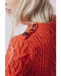 Petite Cropped Cable Knit Jumper