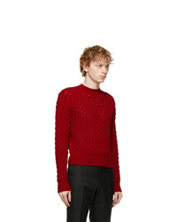 Johnlawrencesullivan Red Cable Knit Sweater