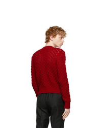 Johnlawrencesullivan Red Cable Knit Sweater