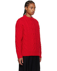 Dries Van Noten Red Crewneck Sweater