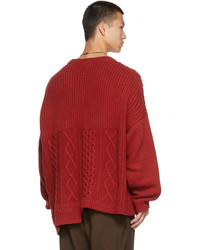 Ambush Red Patchwork Sweater