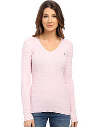 U.S. Polo Assn. V Neck Cable Sweater