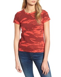 Red Camouflage Crew-neck T-shirt