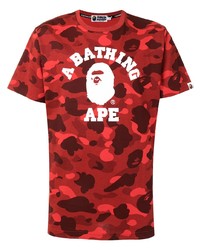 A Bathing Ape Camouflage Logo Print T Shirt