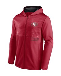 FANATICS Branded Scarlet San Francisco 49ers Defender Full Zip Hoodie Jacket