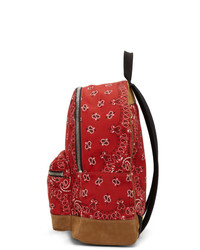 Amiri Red Canvas And Suede Bandana Backpack