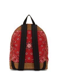 Amiri Red Canvas And Suede Bandana Backpack