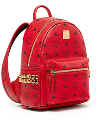 MCM Stark Side Stud Mini Backpack Ruby Red