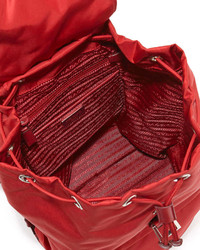 Prada Vela Large Drawstring Backpack Red