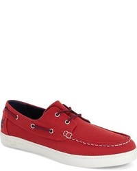 Red Canvas Boat Shoes