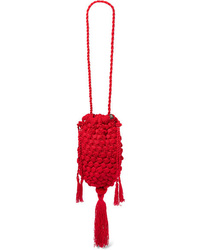 Nannacay Marina Tasseled Crocheted Shoulder Bag