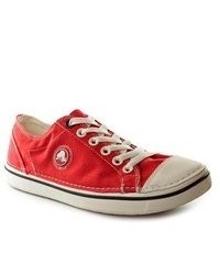Crocs Hover Lace Up Red Canvas Athletic Sneakers Shoes