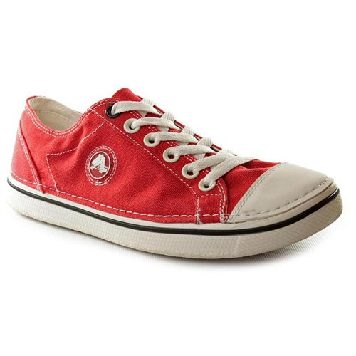 red canvas lace up sneakers