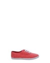 Deb Washed Low Top Canvas Sneaker Coral