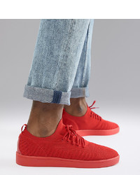 Pull&Bear Knitted Trainer In Red