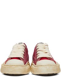 Miharayasuhiro Red Over Dyed Og Sole Peterson Sneakers