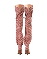 Gucci Gg Canvas Over The Knee Boot