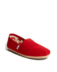 Red Canvas Slip-on Sneakers