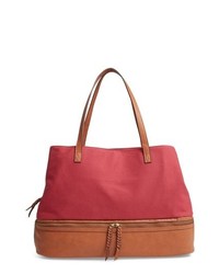 Street Level Faux Canvas Weekend Bag With Shoe Base