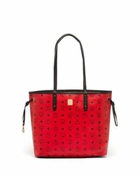 MCM Medium Reversible Shopper Bag Ruby Red