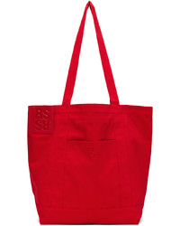 Raf Simons Red Cotton Tote
