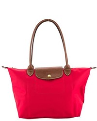 Longchamp Red Garance Nylon Le Pliage Small Tote Bag
