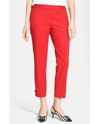 kate spade new york Jackie Stretch Cotton Capri Pants Lacquer Red Size 2 2