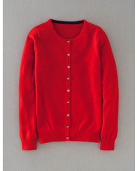 Boden Brand New Crew Neck Cashmere Cardigan Sweater Vermillion Red